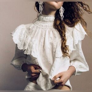 H&M flounced trimmed blouse